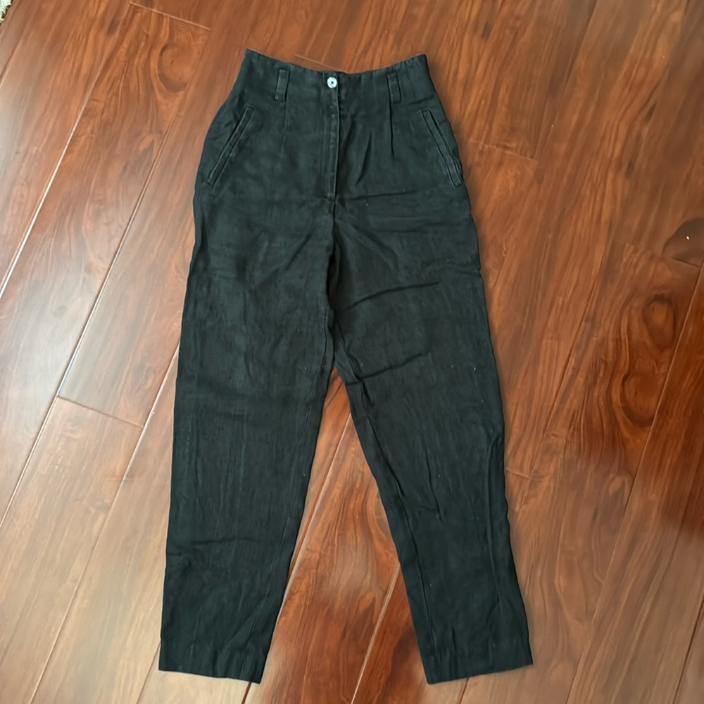 Vintage Ann Taylor 100% Linen Black trouser size S